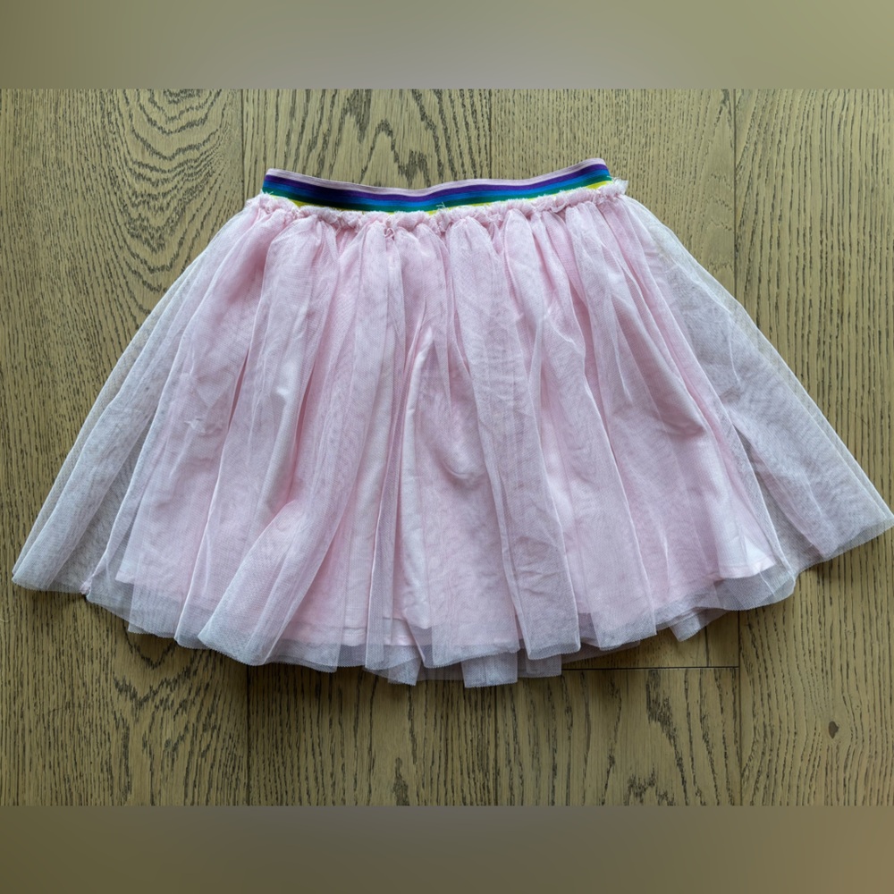 Harper Canyon Girls Pink Lined Tutu Skirt with Rainbow Band, Size 7